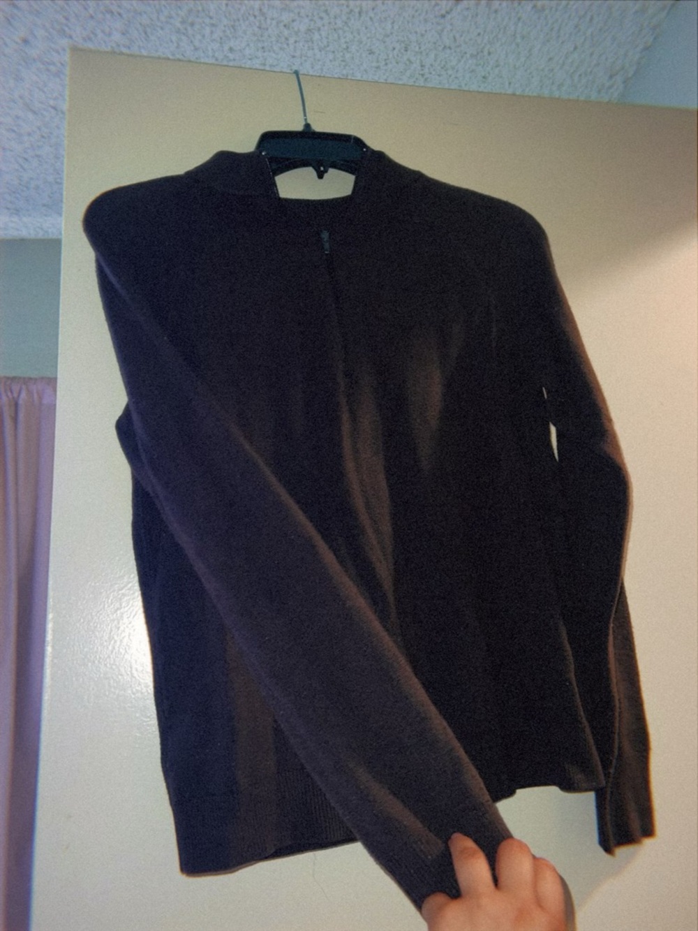 Chocolate Brown Zip-Front Sweater
